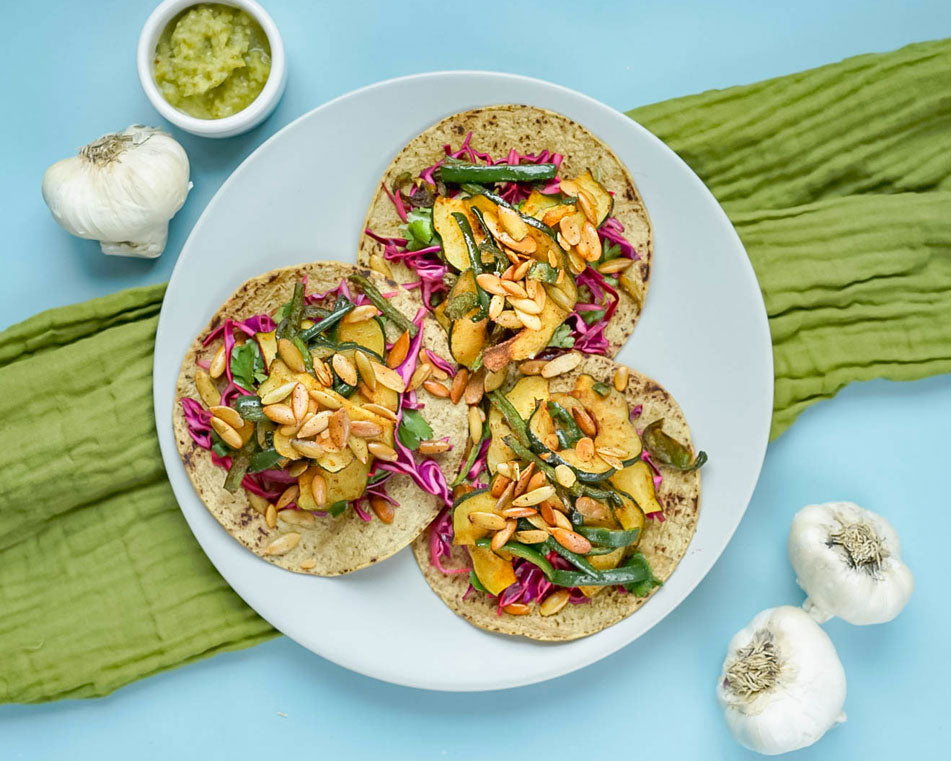 Poblano and Acorn Squash Tacos